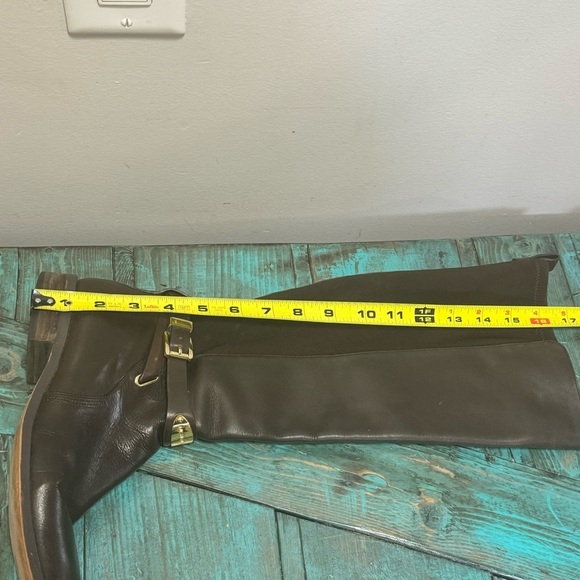 Michael Kors Arley Leather Riding Boots Dark Chocolate Size 7.5 - Picture 16 of 16